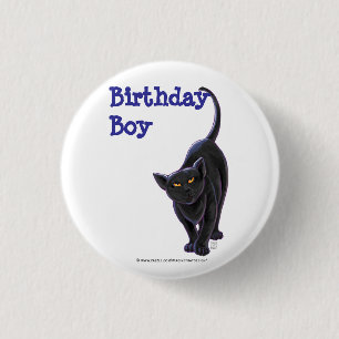 Black Cat Party Centre 3 Cm Round Badge
