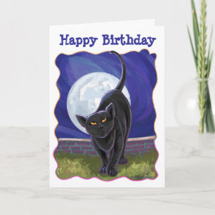 Black Cat Party Centre Card