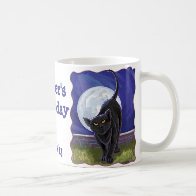 Black Cat Party Centre Coffee Mug (Right)