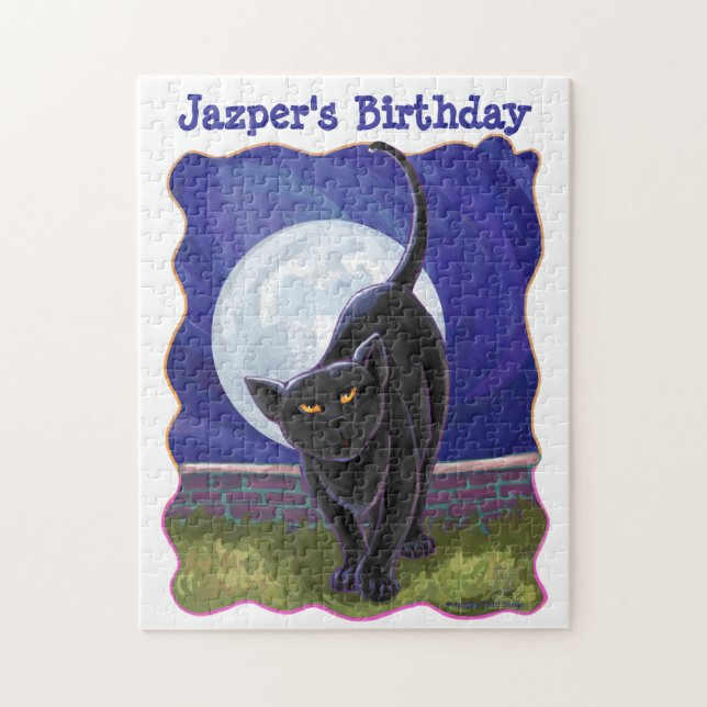 Black Cat Party Centre Jigsaw Puzzle (Vertical)