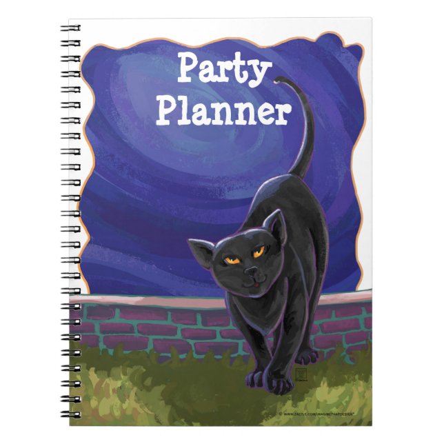 Black Cat Party Centre Notebook (Front)