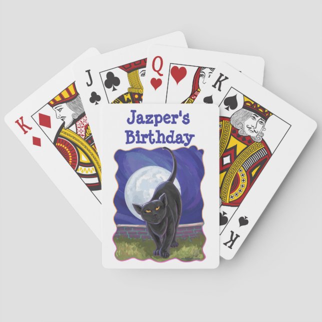 Black Cat Party Centre Playing Cards (Back)