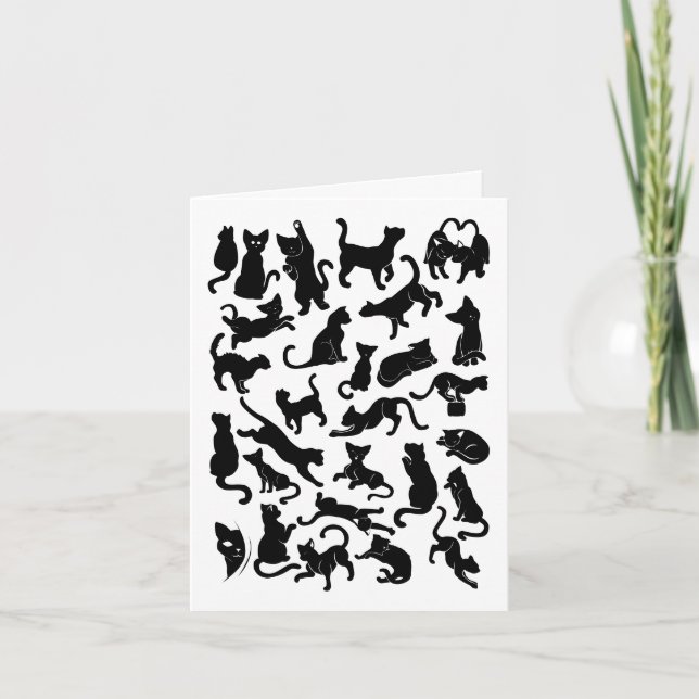 Black Cat Pattern  Card (Front)