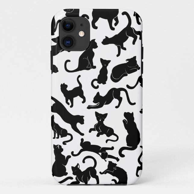 Black Cat Pattern Case-Mate iPhone Case (Back)