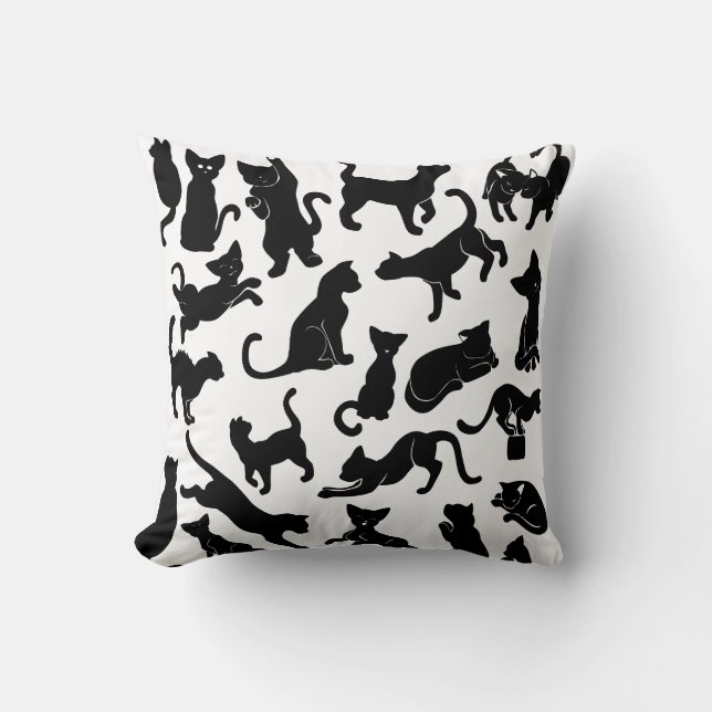 Black Cat Pattern Cushion (Front)