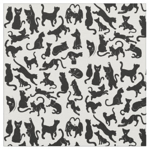 Black Cat Pattern Fabric