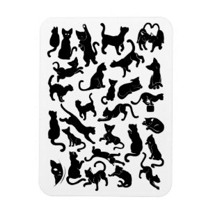 Black Cat Pattern  Magnet