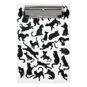 Black Cat Pattern Mini Clipboard