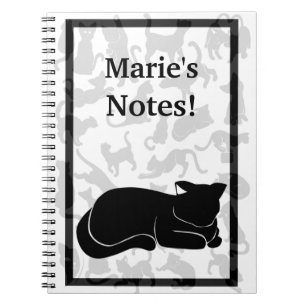Black Cat Pattern Notebook