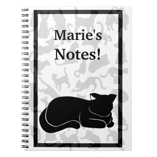 Black Cat Pattern Notebook (Front)