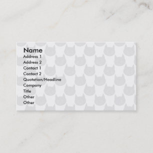 Black Cat Pattern on Light Grey. Business Card