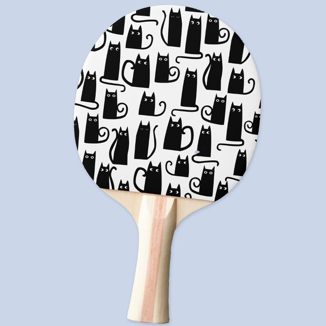 Black Cat Pattern Ping Pong Paddle (Fun black cat pattern ping pong paddle)