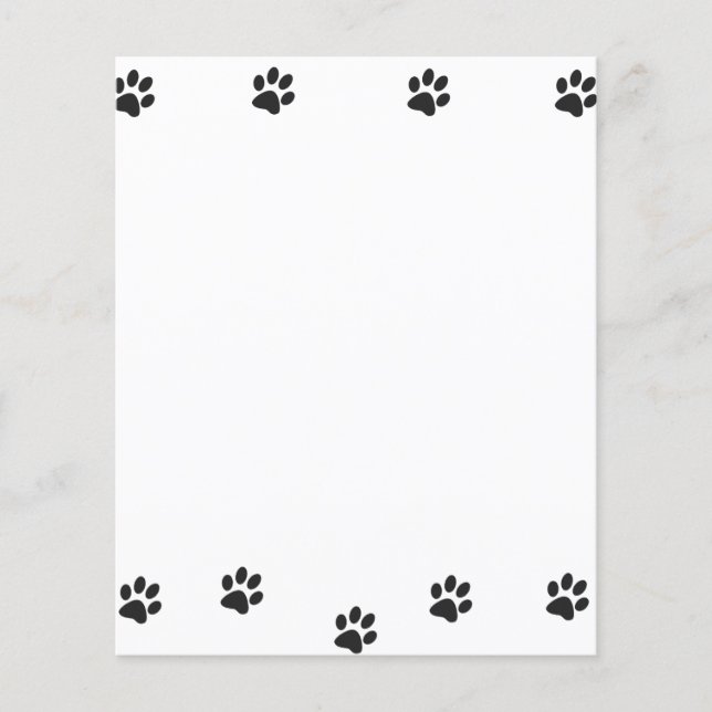 Black Cat Paws Paper Sheet (Front)