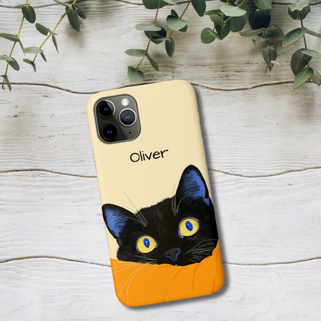 Black Cat Peeking Case-Mate iPhone Case (Creator Uploaded)