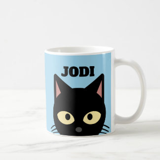 BLACK CAT PEEKING CUSTOM COFFEE MUG