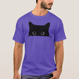 Black Cat Peeking  T-Shirt