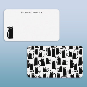 Black Cat Personalised Stationery Card