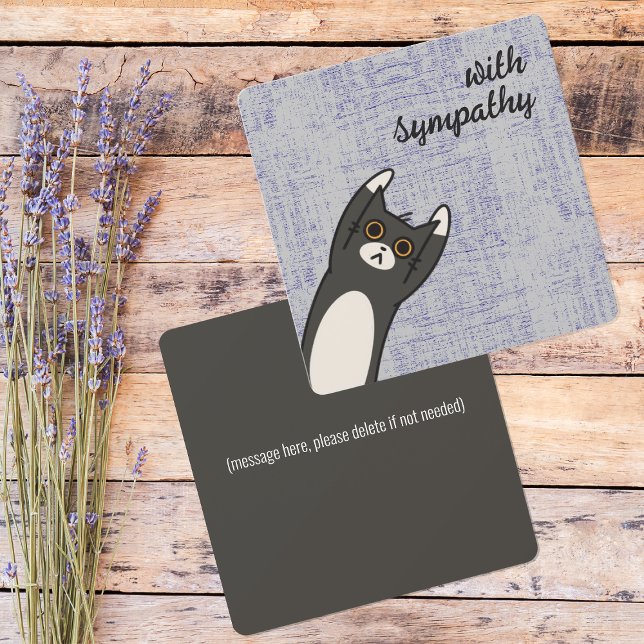 Black Cat Personalised Sympathy Card (for your loved one who just lost their family member)