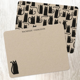 Black Cat Personalized Stationery Card
