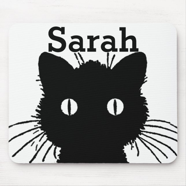Black Cat Personnalised Mouse Pad (Front)