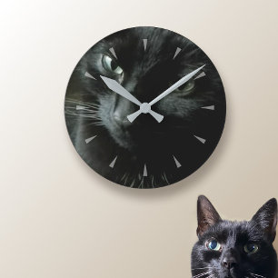 Black Cat Pet Photo Wall Clock