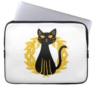Black Cat Pets Horror Halloween Kids Laptop Sleeve