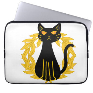 Black Cat Pets Horror Halloween Kids Laptop Sleeve