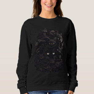 Black Cat Pile Graphic Tees Men Women Boys Girls