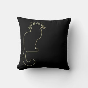 Black Cat Pillow Fun Cat Lover Gifts and Decor