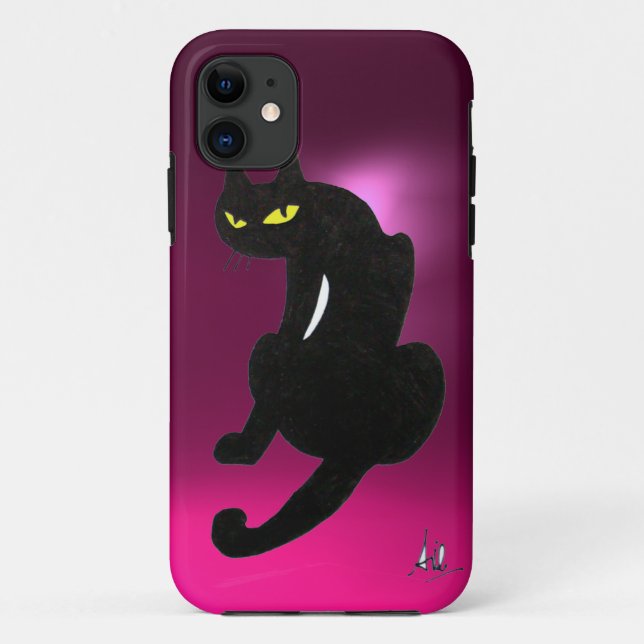 BLACK CAT pink Case-Mate iPhone Case (Back)