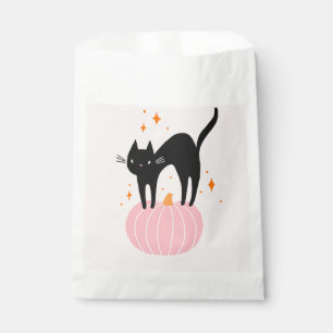 Black Cat Pink Halloween Favour Bag