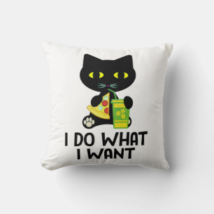 Black Cat Pizza & Coffee Night Tee Cushion