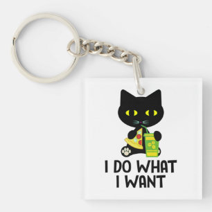 Black Cat Pizza & Coffee Night Tee Key Ring
