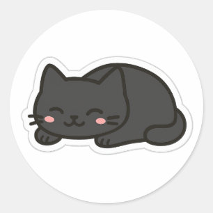 Black Cat PNG Sticker – Cute Kawaii Cat Loaf