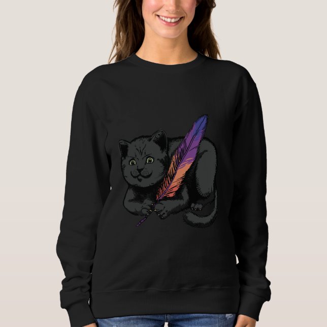 Black Cat Poet Sweatshirt (Front)