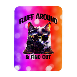 Black Cat Pop Art:  Fluff Around & Find Out Magnet