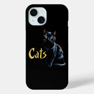  Black Cat Portrait iPhone 15 Case