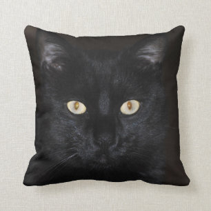 Black Cat Portrait Cushion
