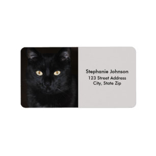 Black Cat Portrait Label