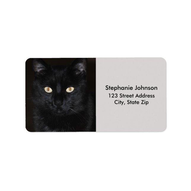 Black Cat Portrait Label (Front)