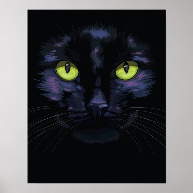 Black cat portrait poster (Front)