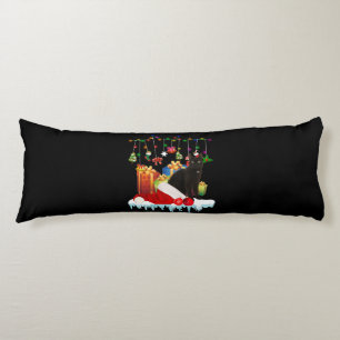 Black Cat Present Of My Christmas Body Cushion