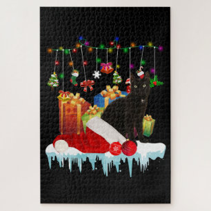 Black Cat Present Of My Christmas Jigsaw Puzzle