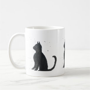 Black cat Pretty pet kitten watercolor Beautiful Coffee Mug