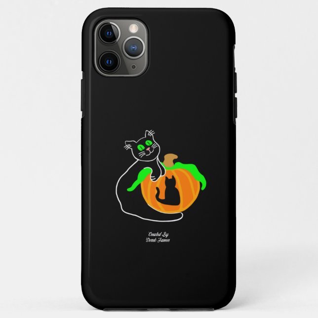 Black Cat Pumpkin Apple iPhone 11 Pro Max Case (Back)