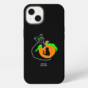 Black Cat Pumpkin Apple iPhone 13 Case