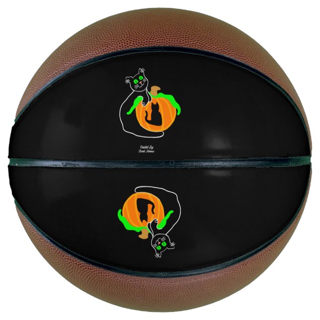 Black Cat Pumpkin Basketball (Front)