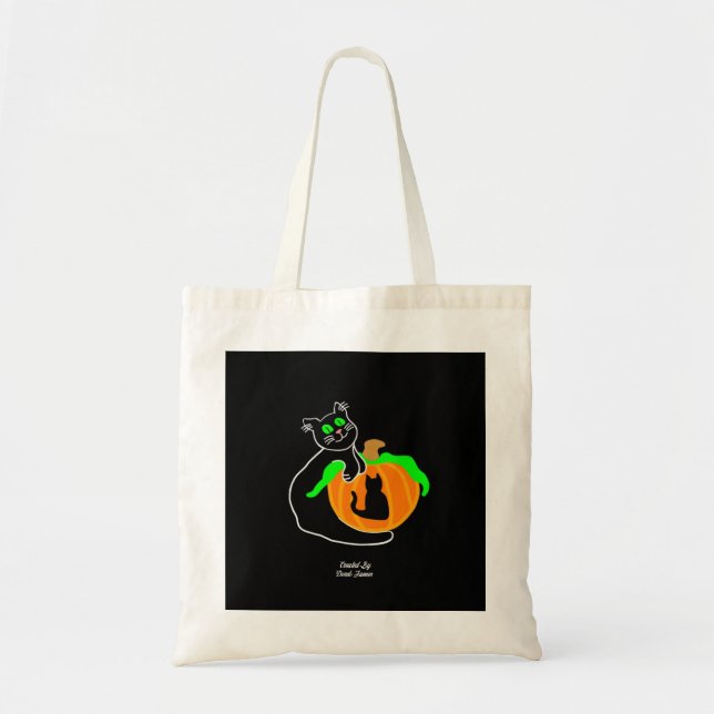 Black Cat Pumpkin Budget Tote Bag (Front)