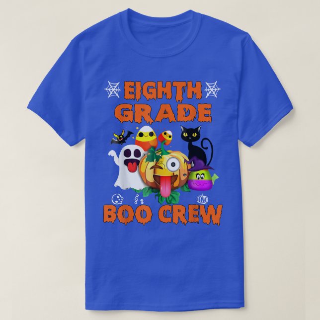 Black Cat Pumpkin Candy Ghost Seventh Grade BOO Cr T-Shirt (Design Front)