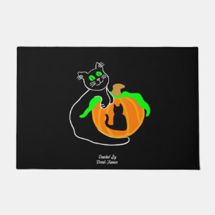 Black Cat Pumpkin Door Mat (60.96 cm x 91.44 cm)